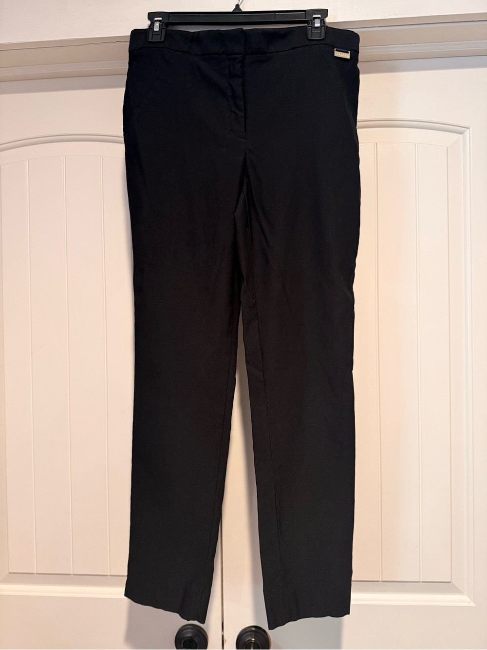 Calvin Klein Black Stretchy Straight-Leg Dress Pants
